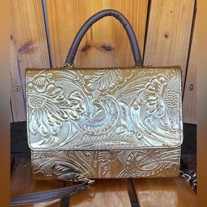 Gold Leather Purse Handmade